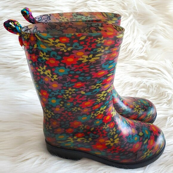 Capelli Of New York Floral Kids Rain Boots Size 10/11 - Picture 1 of 10